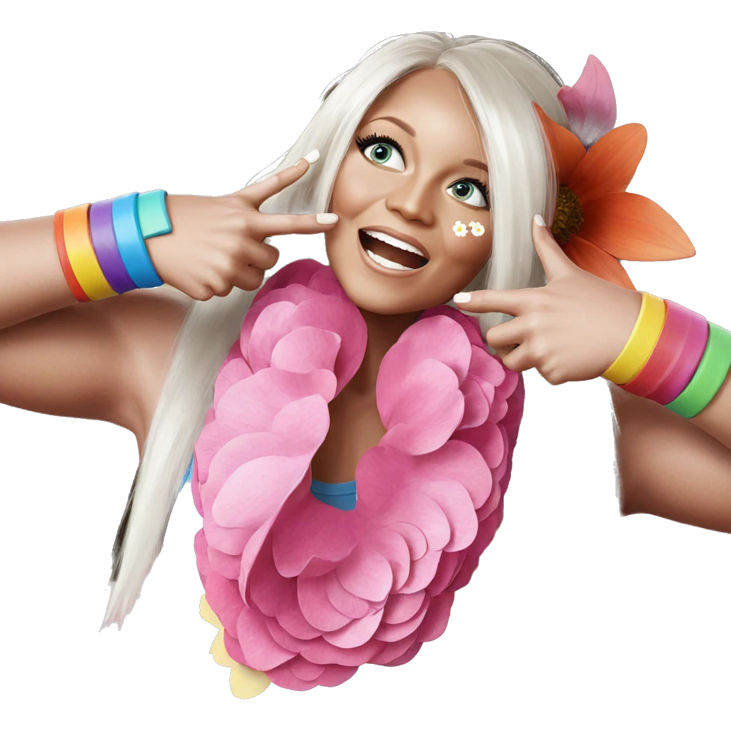 whimsical boy with flower hair emoji