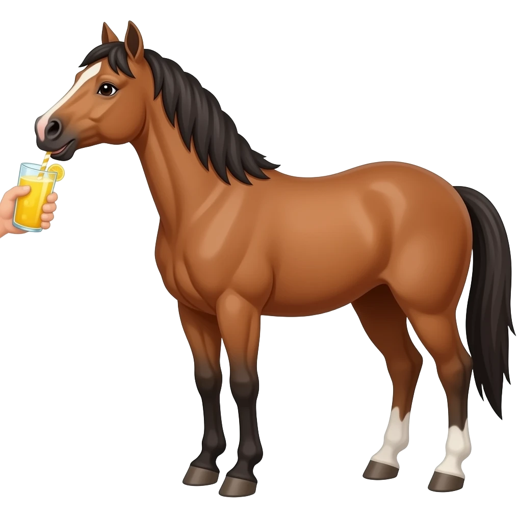 horse drinking juice emoji
