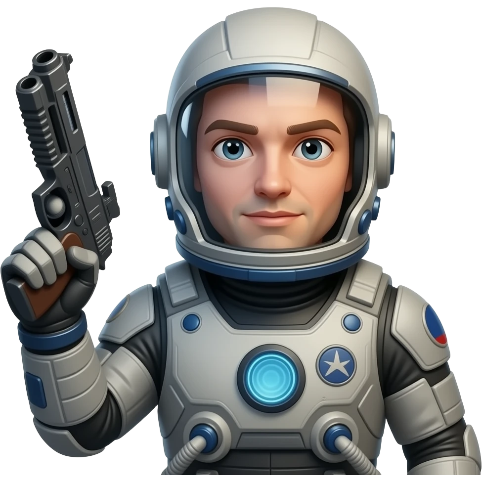 space soldier with gun half pose emoji