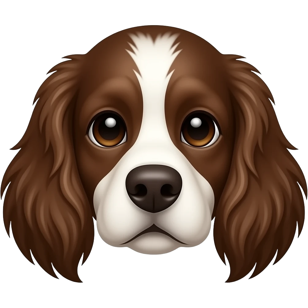 Brown springer spaniel face, with brown forehead and muzzle emoji