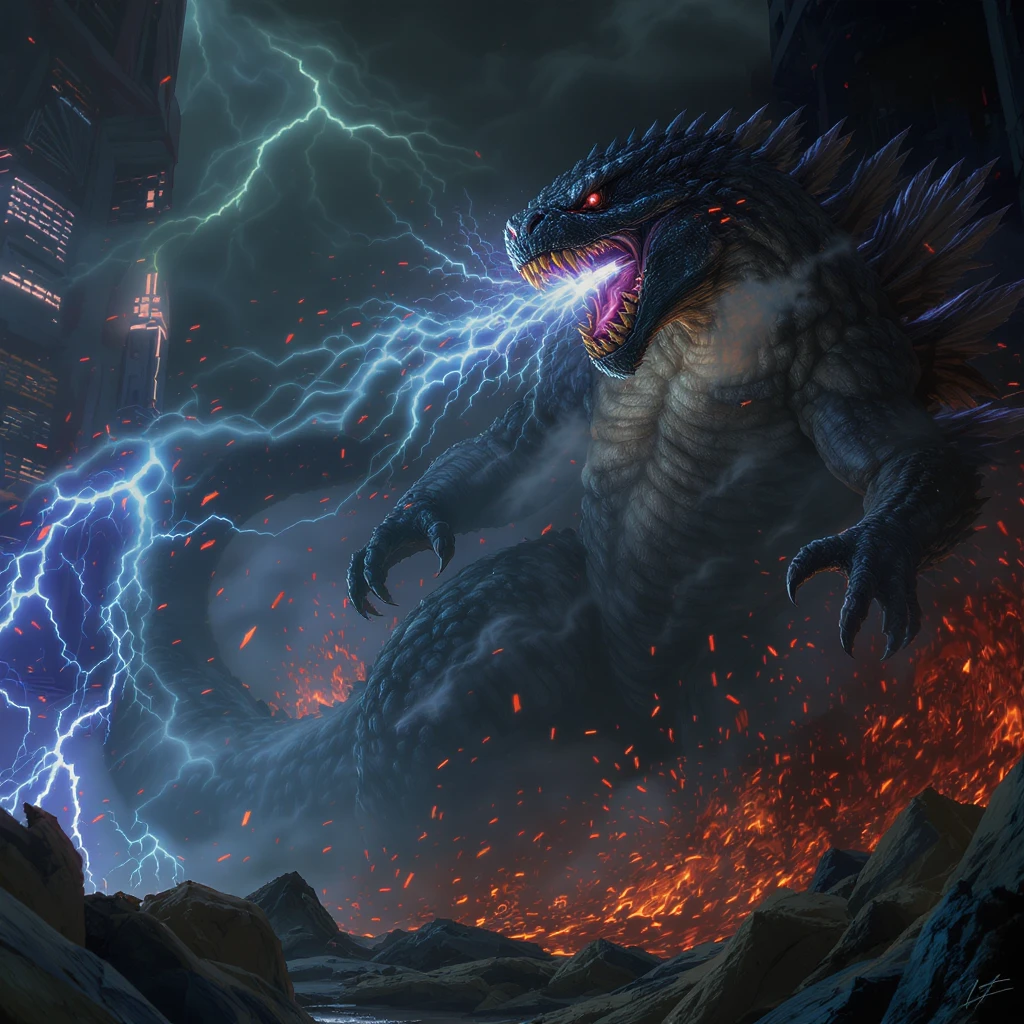 godzilla attackig ny emoji