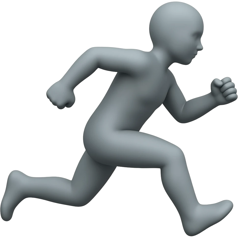show an agility icon of a gray figure rushing forward towards the right - no background emoji