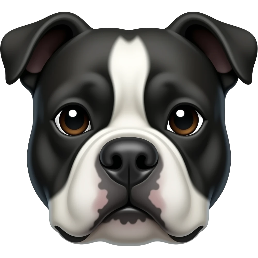 black staffordshire bull terrier face emoji