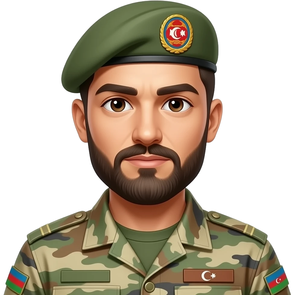 Azerbaijani army bearded emoji