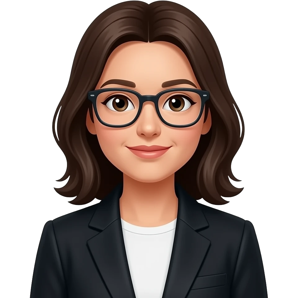 woman  in Black jacket and Glass emoji