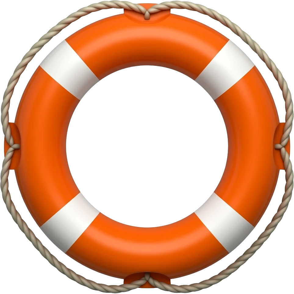 Une bouée de sauvetage orange emoji