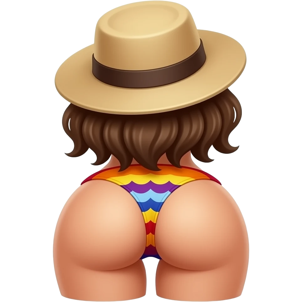 Female butt wearing a hat emoji