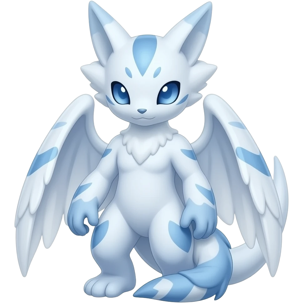 Cool Pretty Ethereal Renamon-Zeraora-Zoroark-Fakémon-hybrid full body emoji