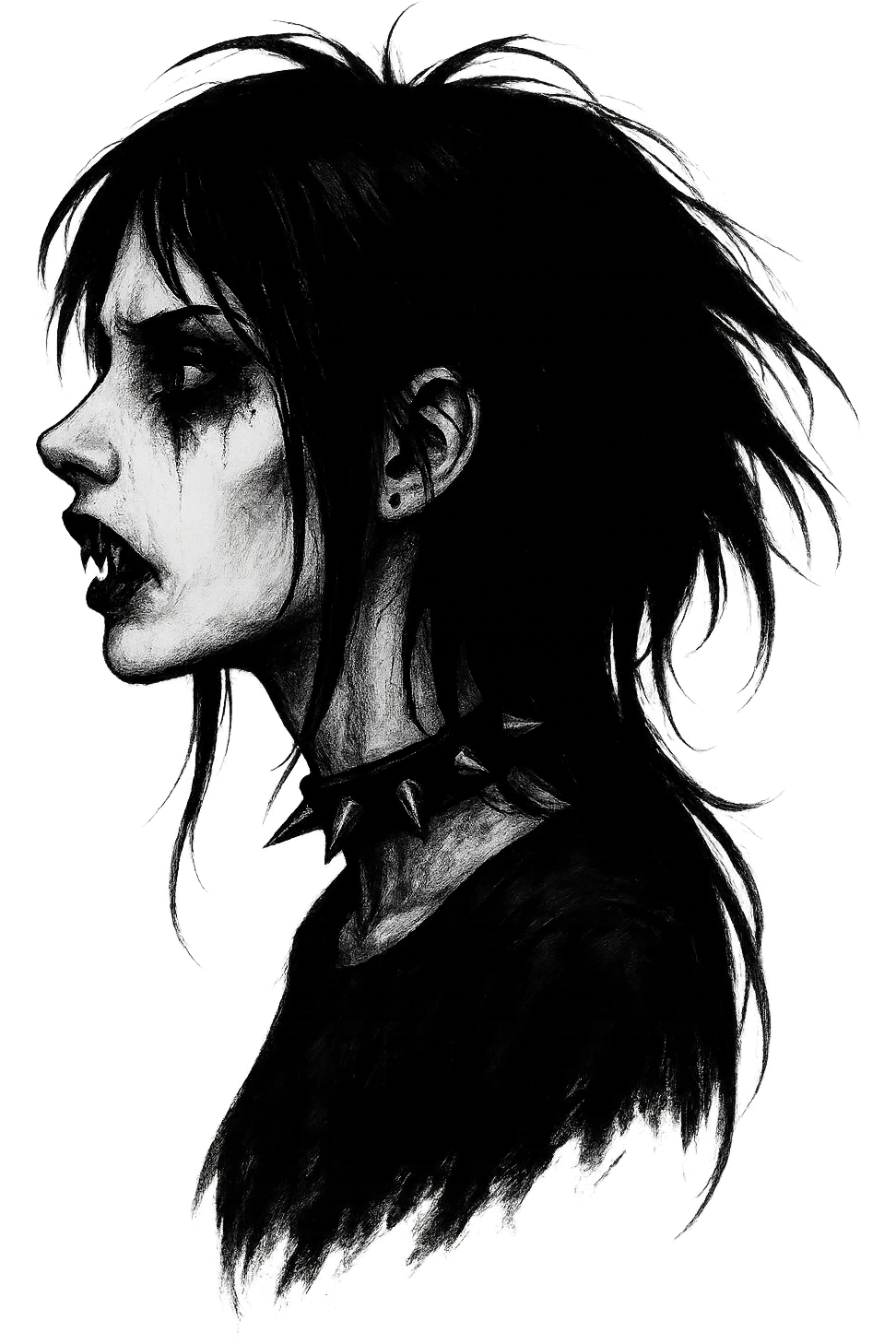 goth scary profile girl, remove background emoji