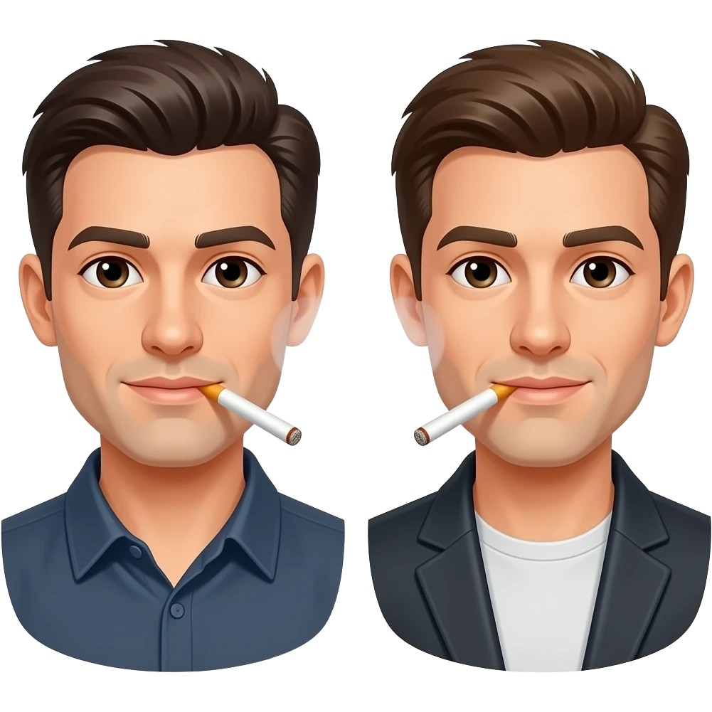 Two men smoking cigarettes emoji