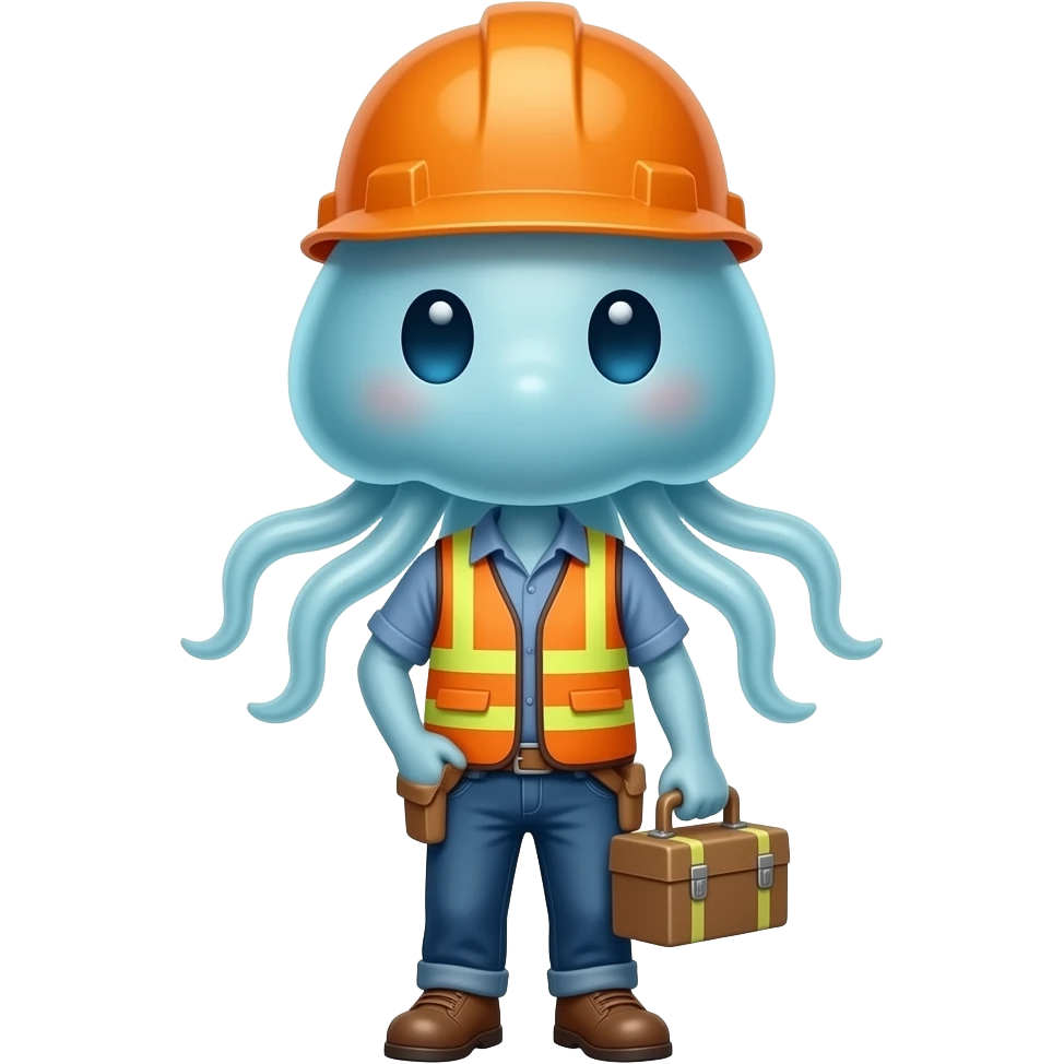 Construction worker jellyfish emoji