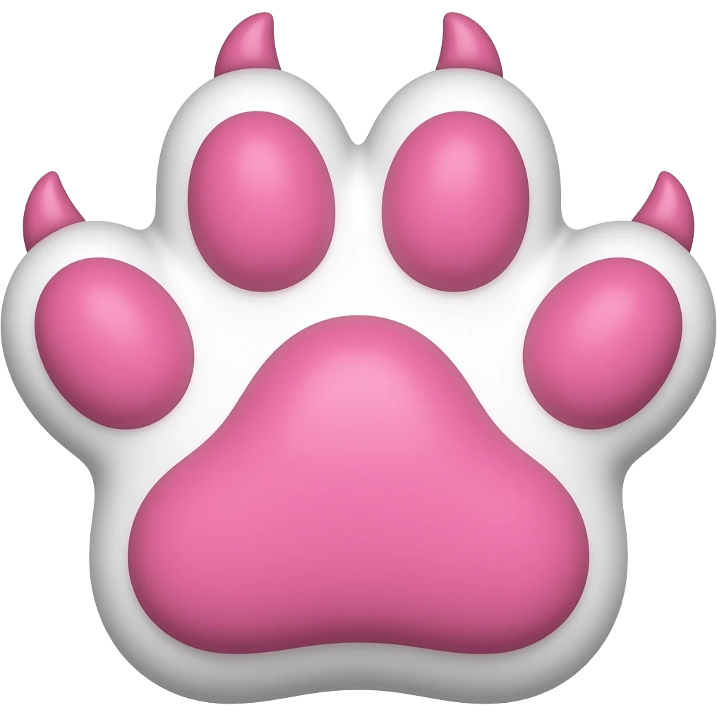 Pink wolf paw emoji