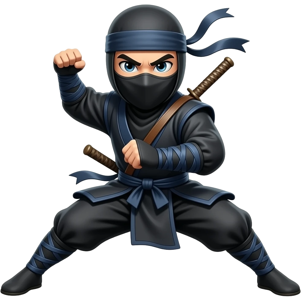 masked ninja in action pose emoji