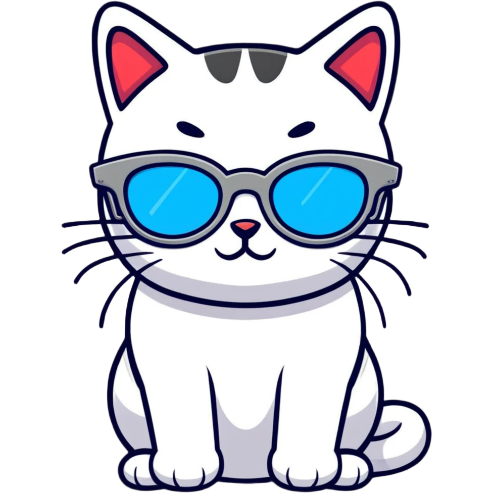 cool cat with laser glasses emoji