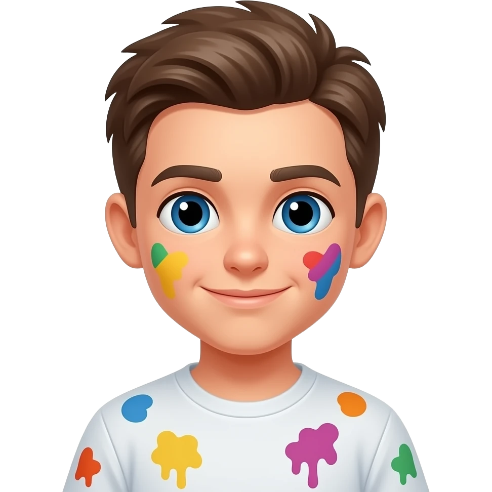 boy with paint spray emoji