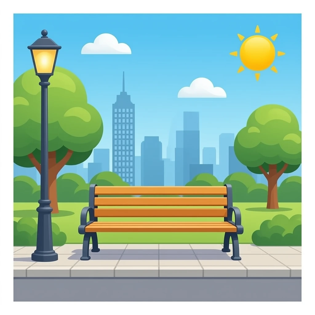 уличная скамейка без фона в анфас emoji