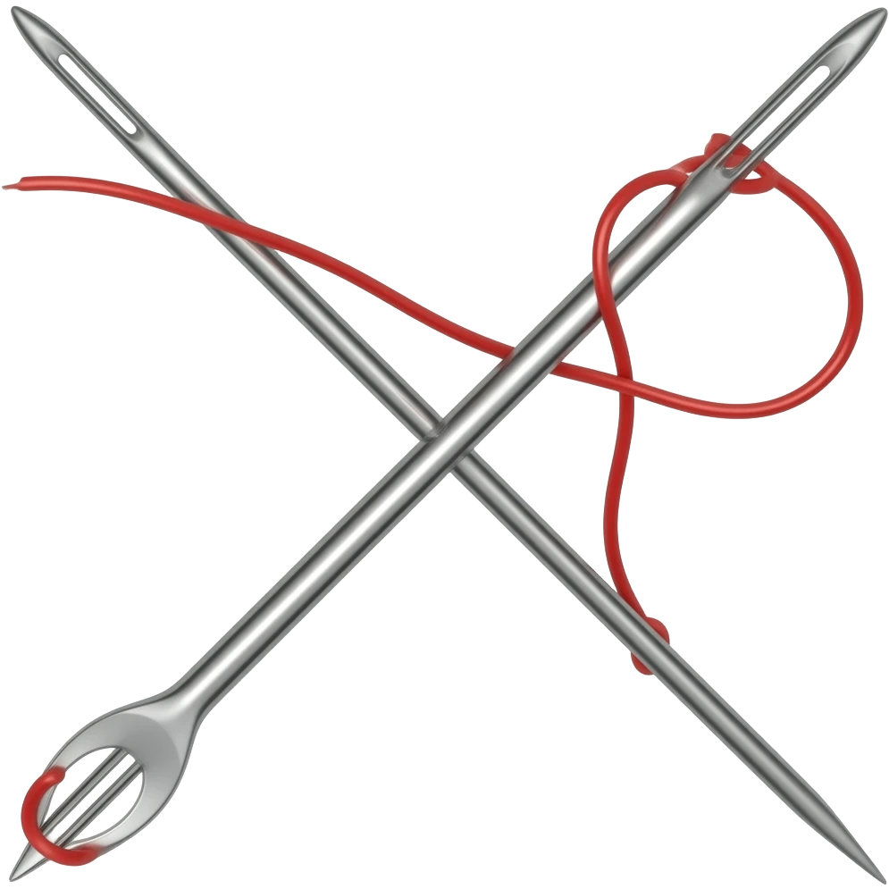 Needle and single red string emoji