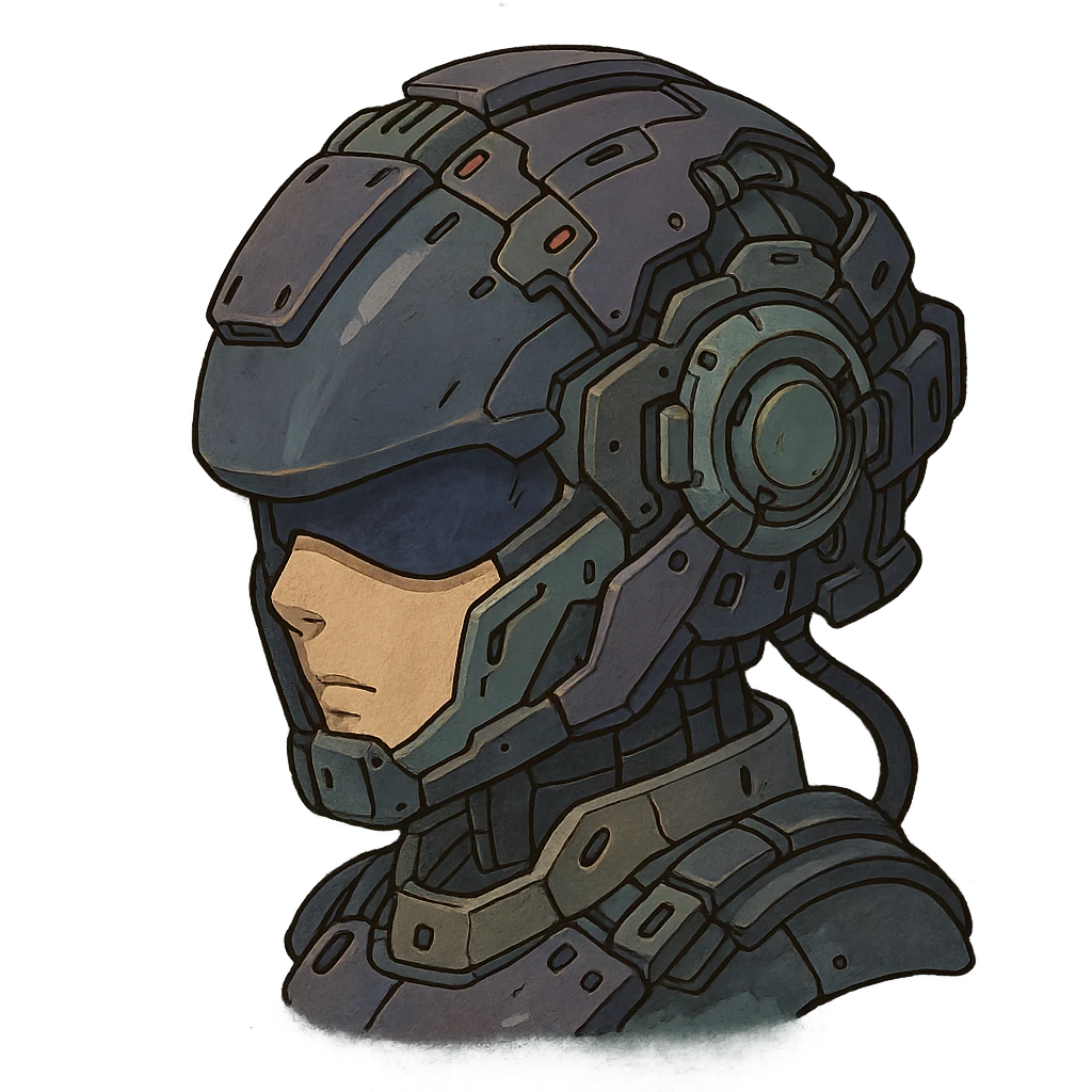 the image is the icon for a videogame insta-use item, it is armor [female combat helmet] - futuristic cyberpunk -ready to equip-  it is master craftsmanship emoji