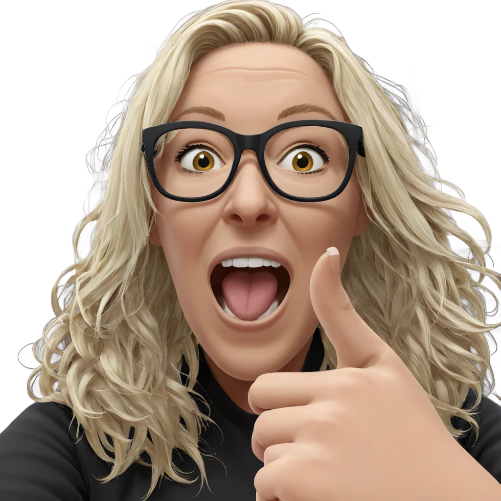 blonde girl with glasses emoji