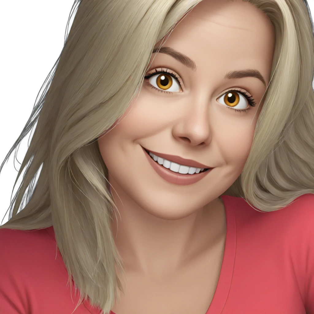 smiling blonde girl portrait emoji