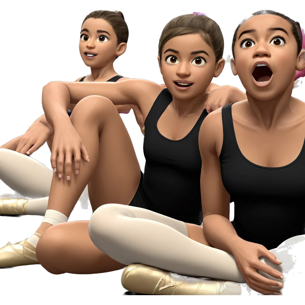 ballerinas in colorful leotards emoji