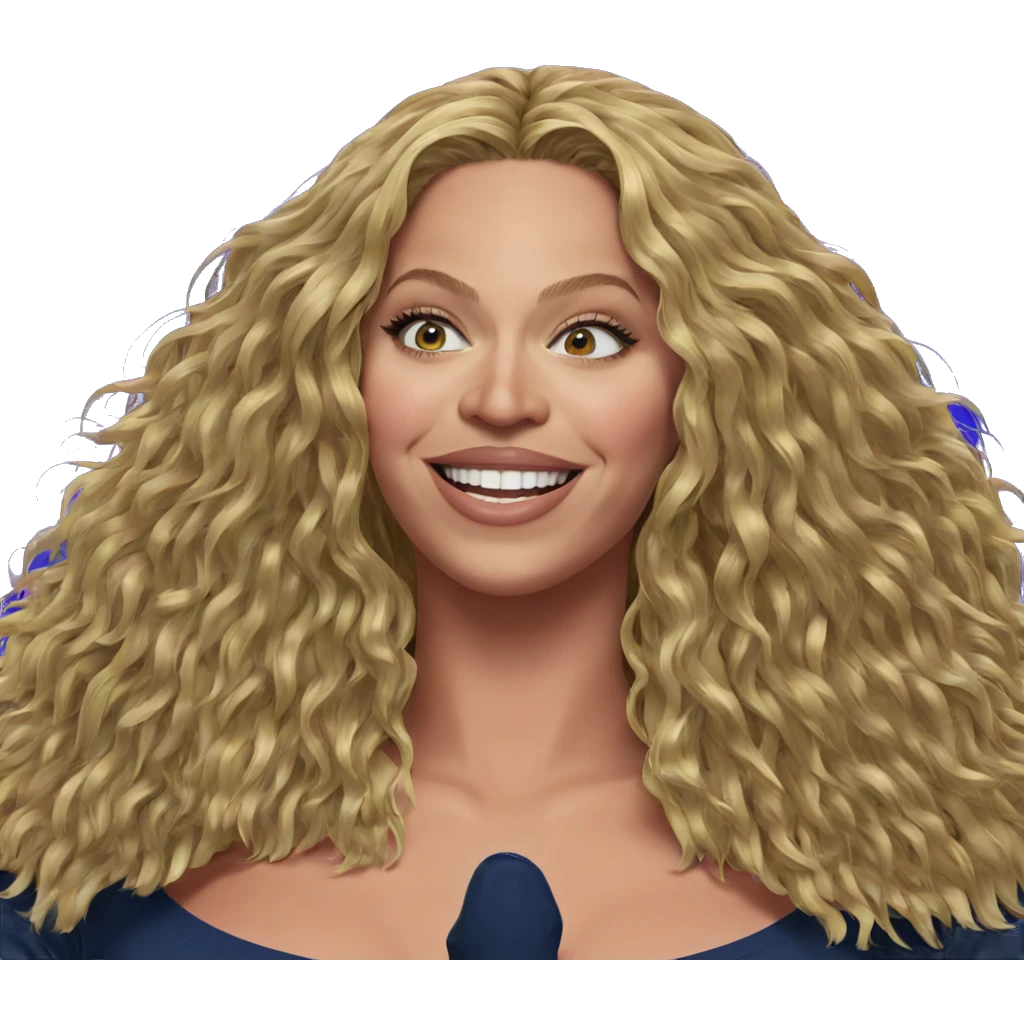 smiling blonde girl on blue emoji