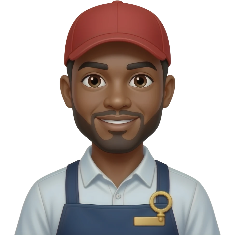 Black male vendor emoji