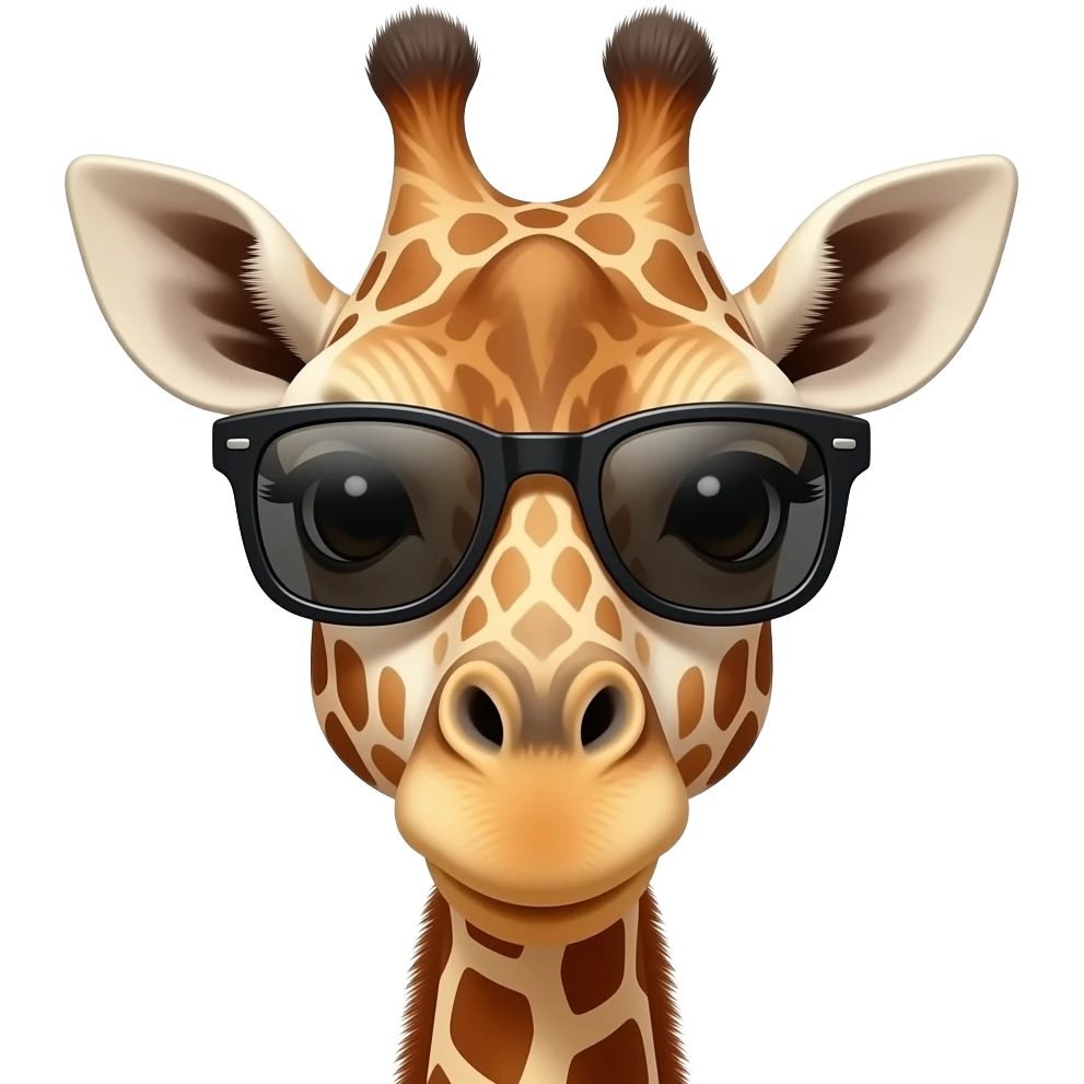 giraffee with front view wear sun glasses emoji