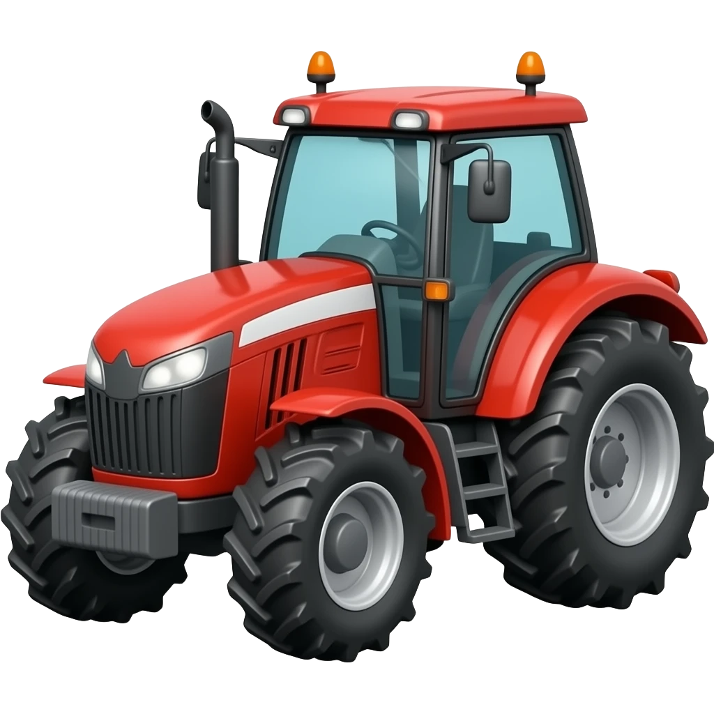 Custom iOS emoji with no blur and a white background. The topic of the emoji is "mad fat tractor". It MUST maintain the general apple iOS emoji style. emoji