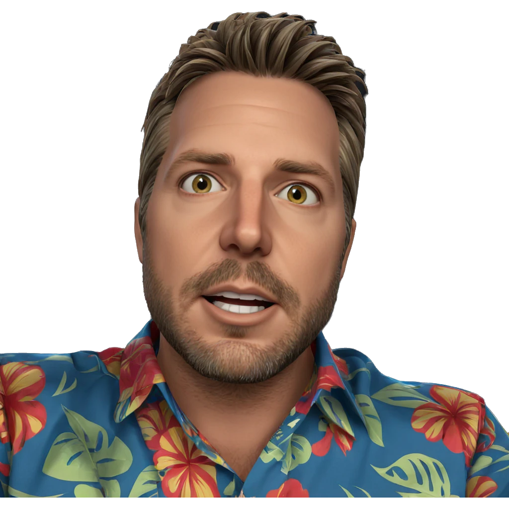 bearded guy in hawaiian shirt emoji