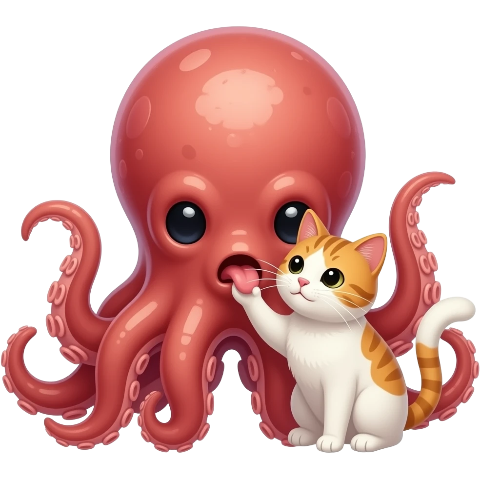 Octopus eats cat emoji
