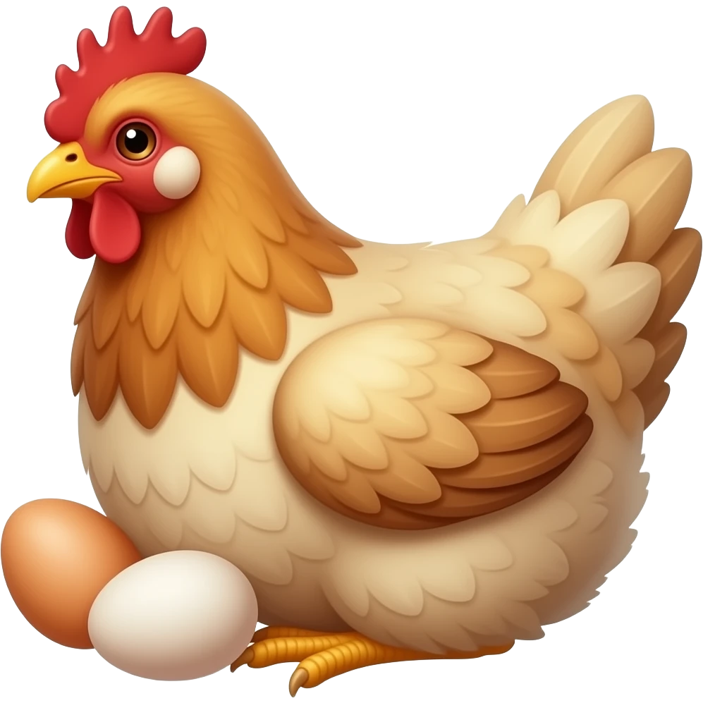 Chicken laying a egg emoji
