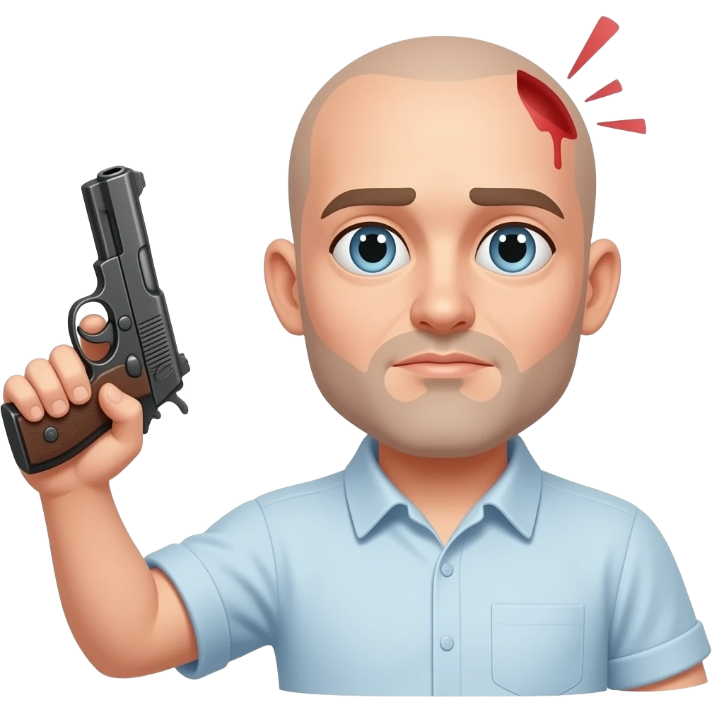 Стреляет себе в голову из пистолета emoji