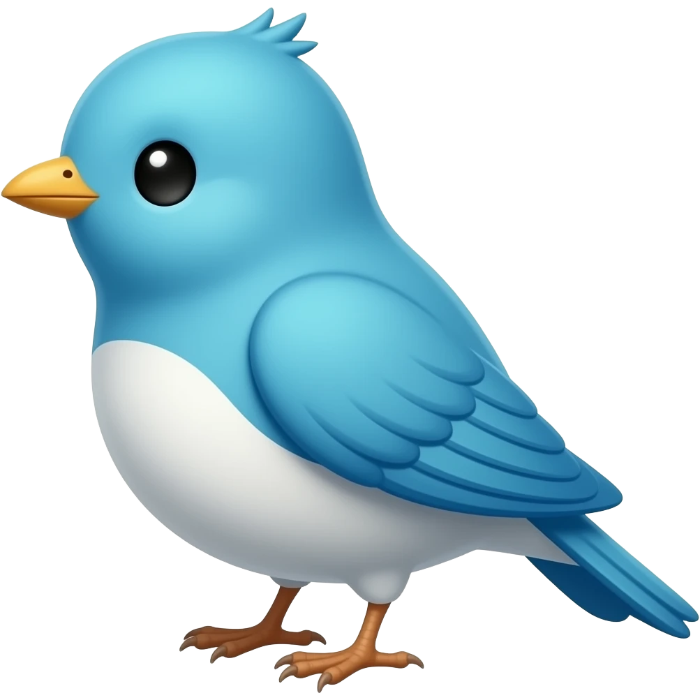 blue little bird emoji