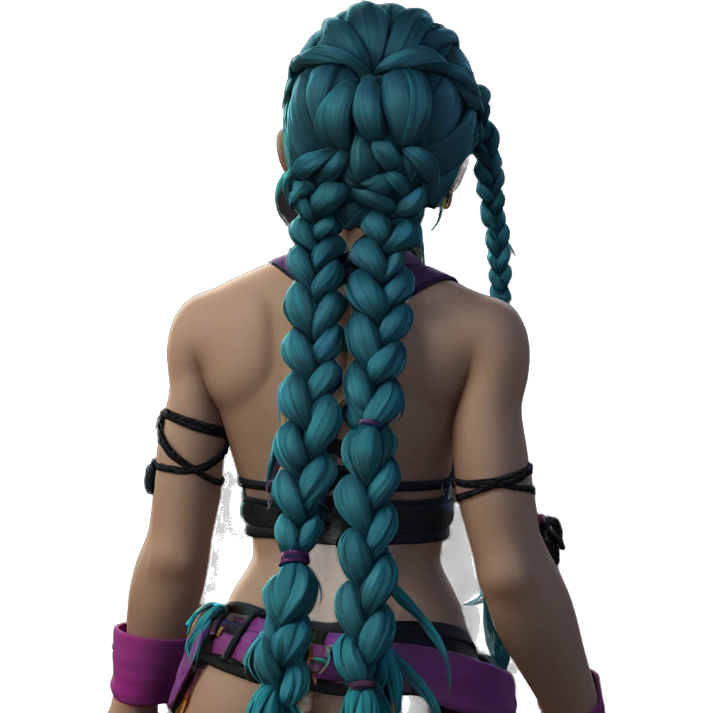 jinx from behind with braids emoji
