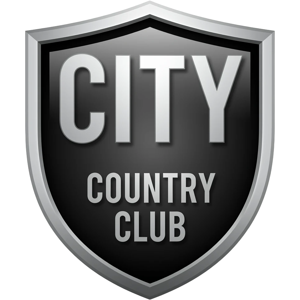 skin city country club in the shield, black and silver hi hi emoji
