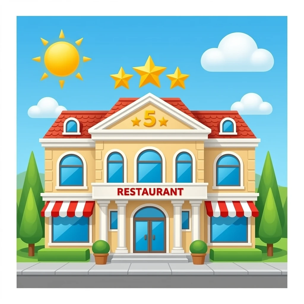 A big fancy 5 star restaurant building and no background of skies or anything emoji