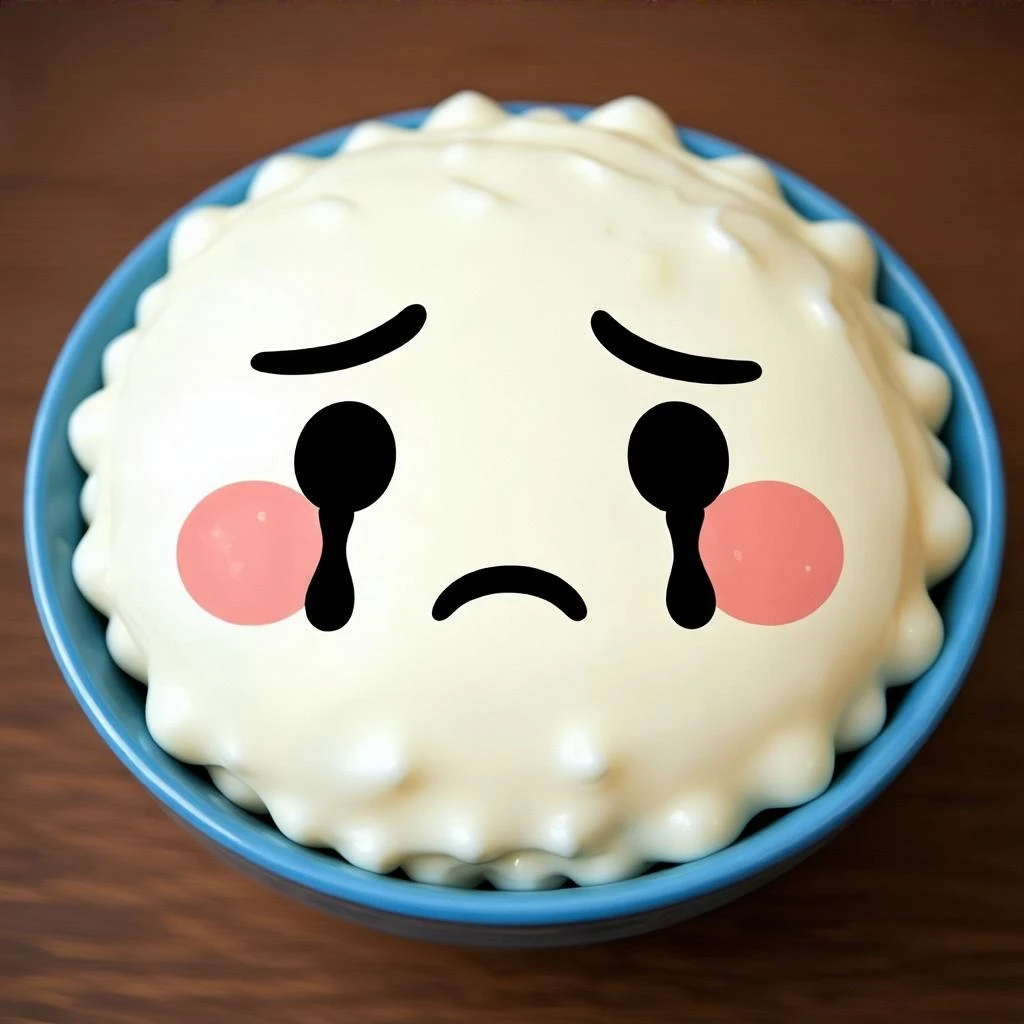 emo food with a cute sad face emoji