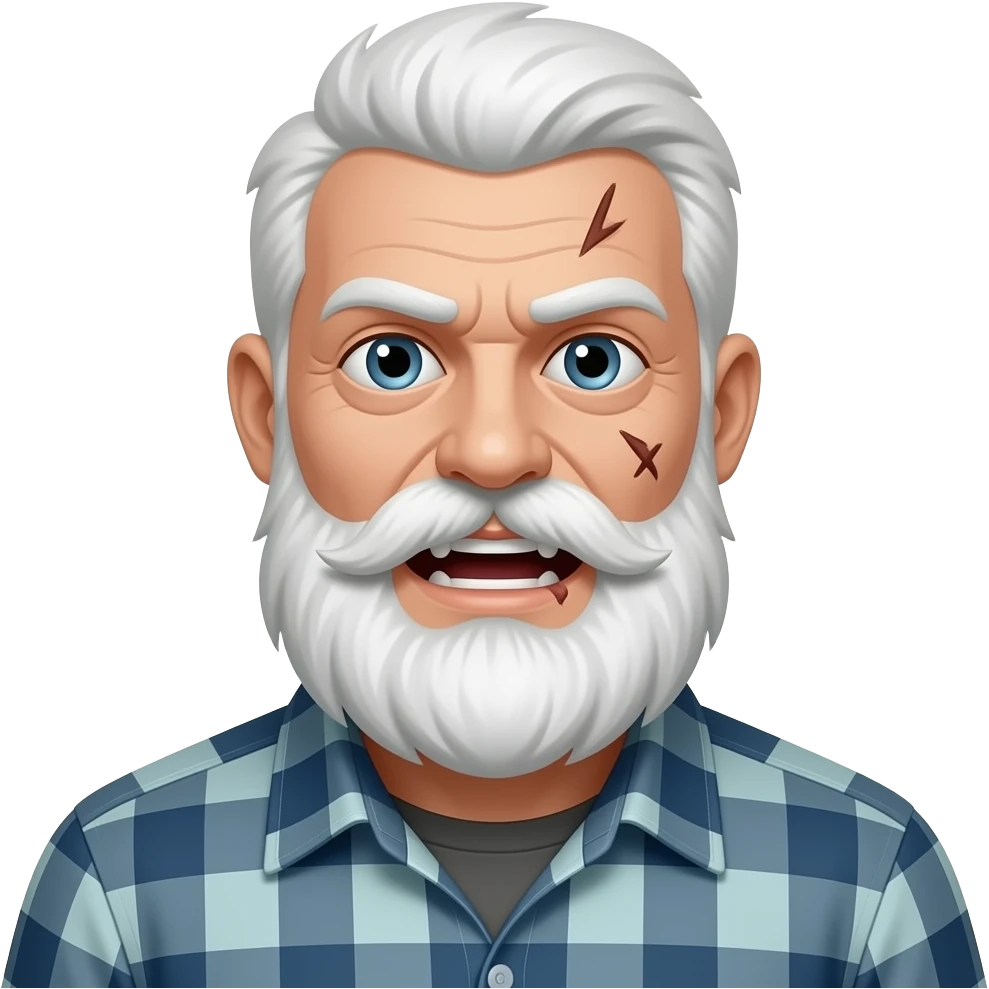 White man beard is a food zombie emoji