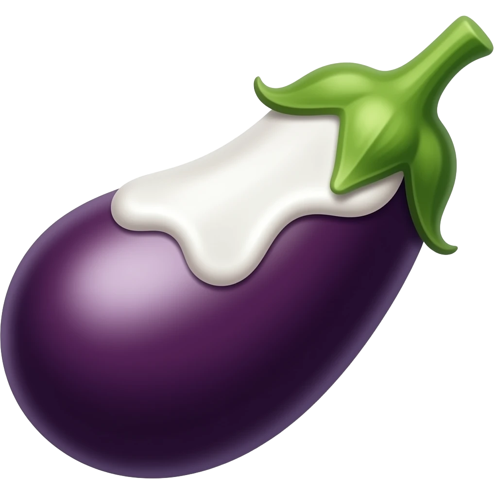 eggplant with white cream emoji