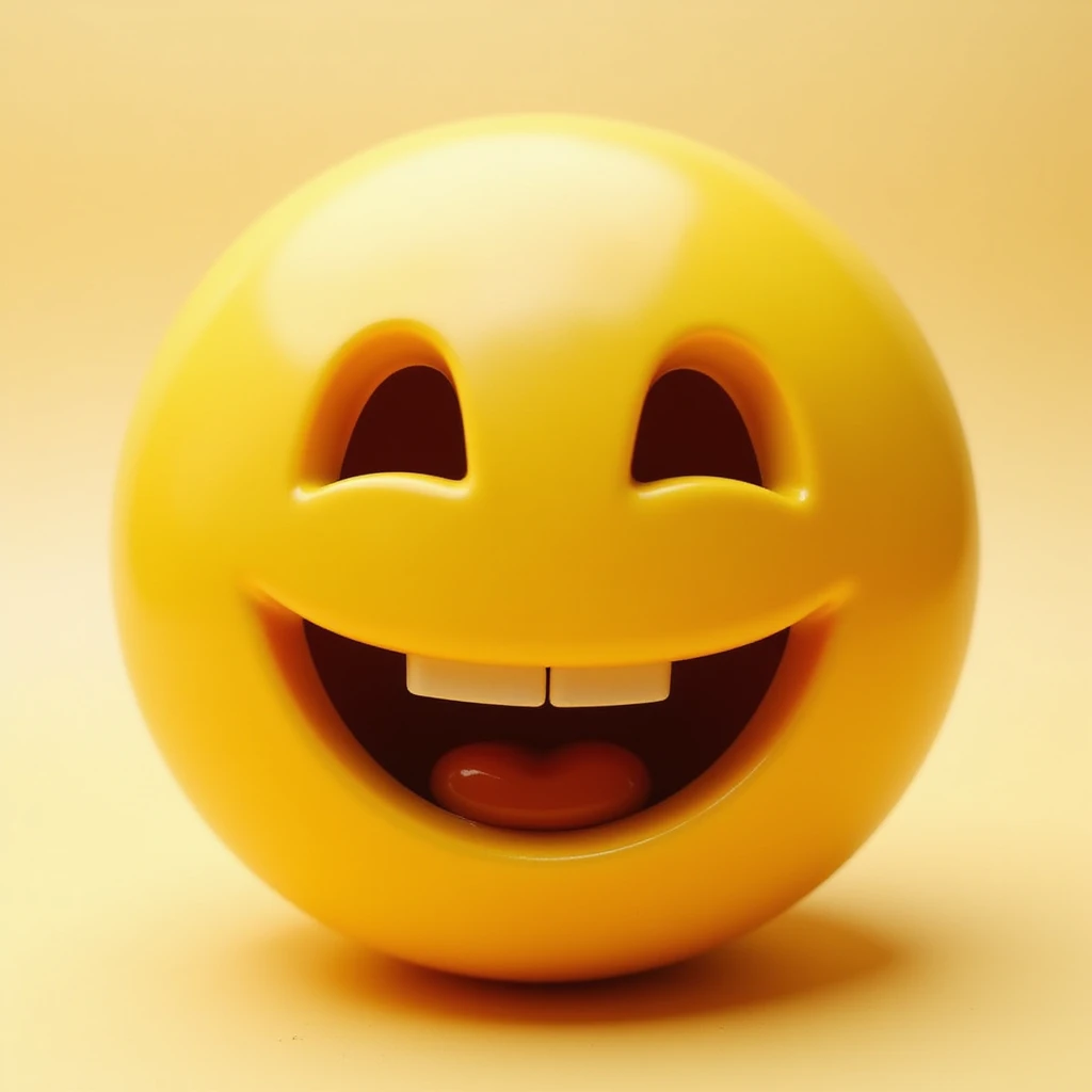 smiley face with a realistic, human-like bust, tasteful and humorous, photorealistic emoji style emoji