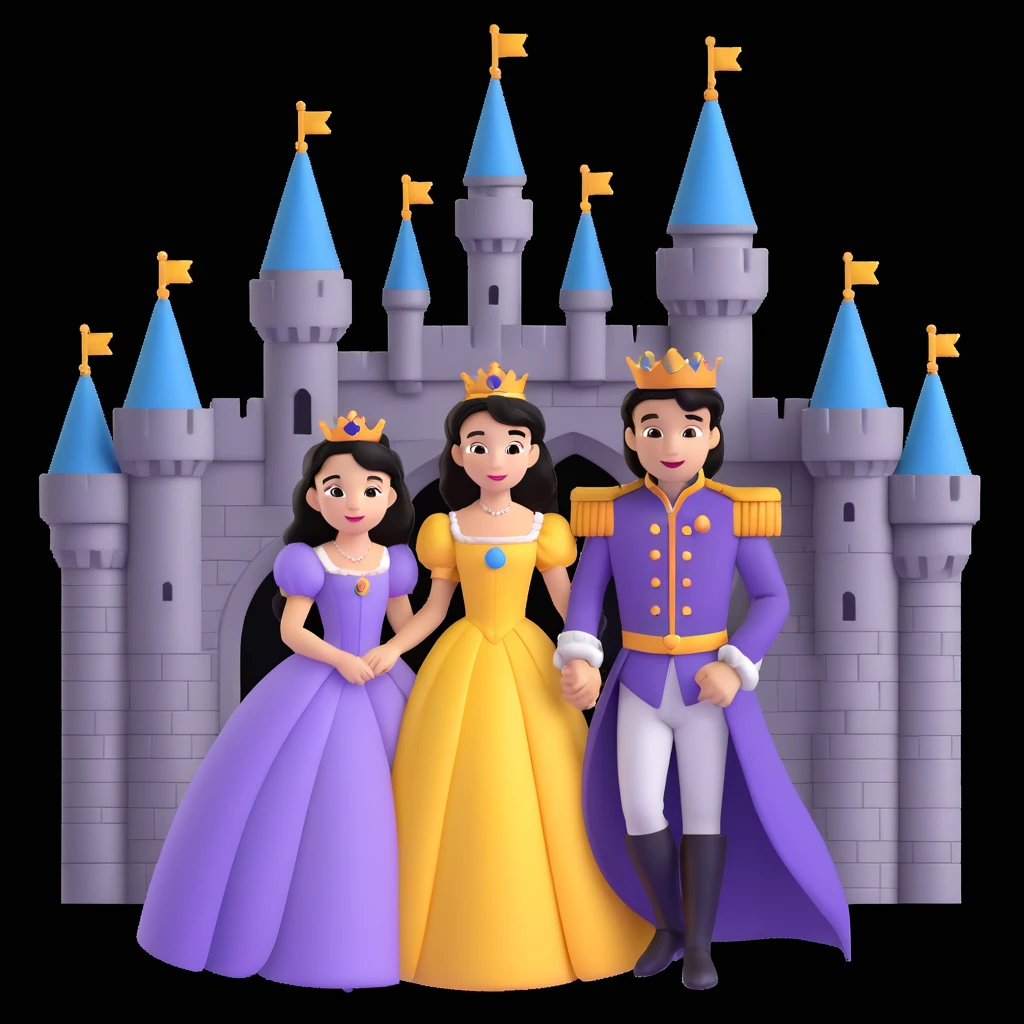 prince and princess disny dress close up photo in castle emoji