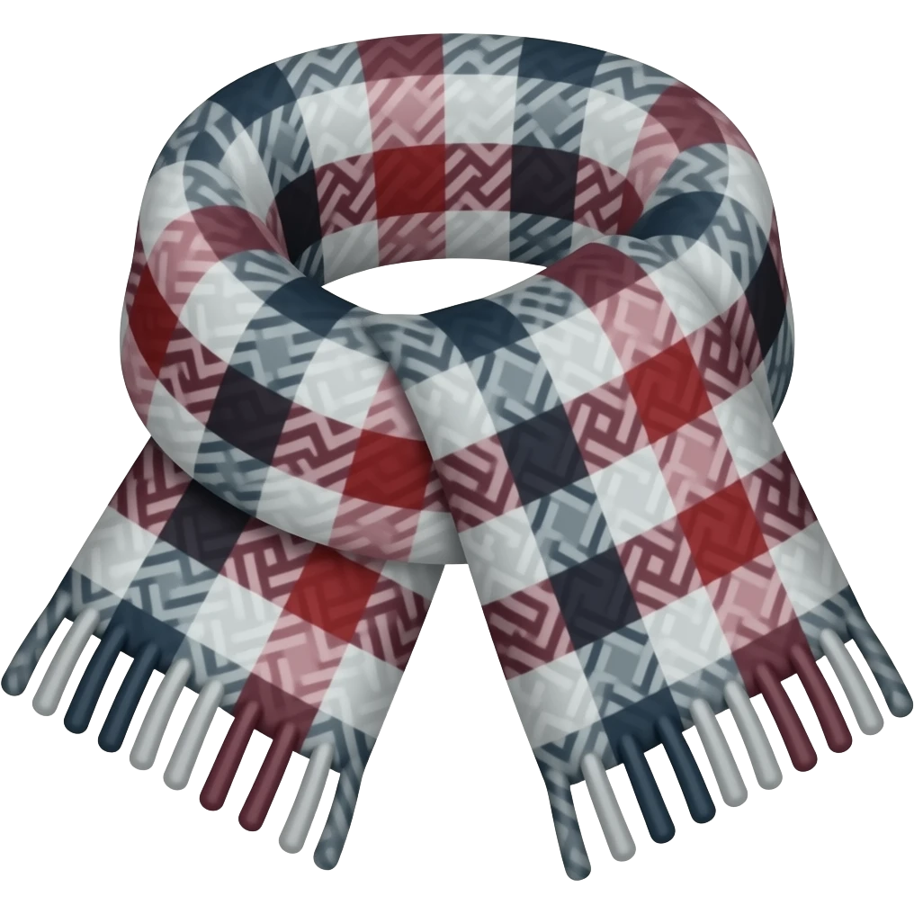 scarf emoji, thick black outline, simple cartoon, sticker emoji