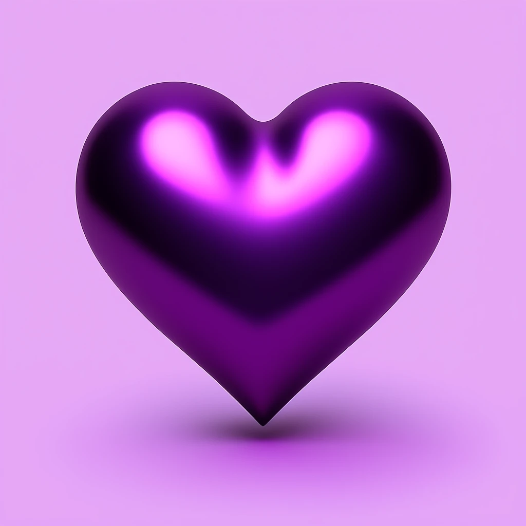heart with a metallic purple finish emoji