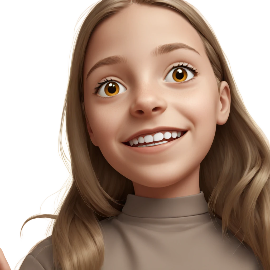 smiling girl portrait with long hair emoji