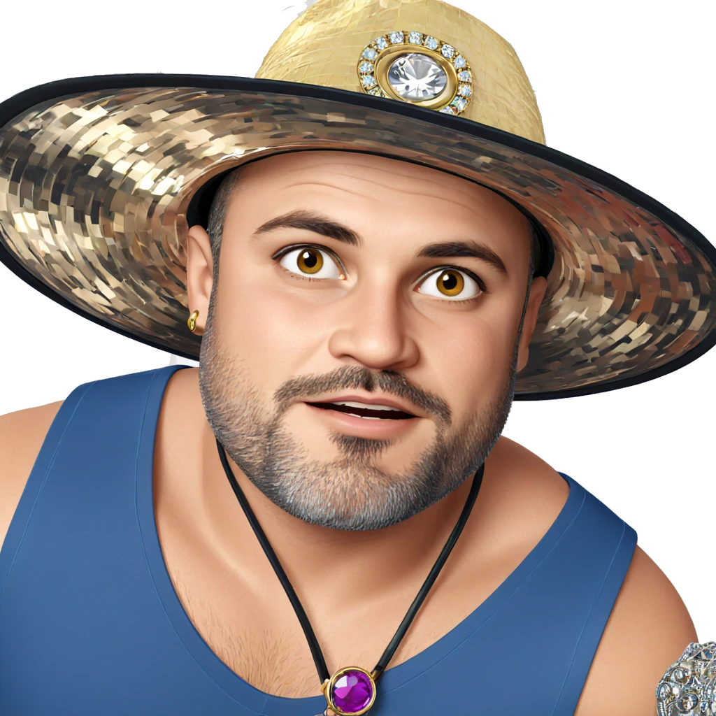 male portrait with jewelry emoji