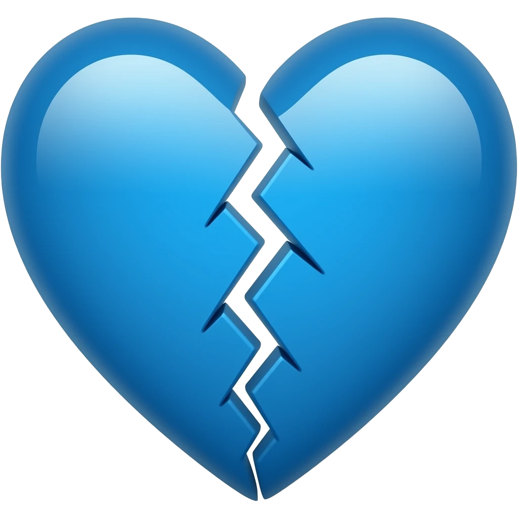 Un corazón azul así: 💙, pero roto emoji