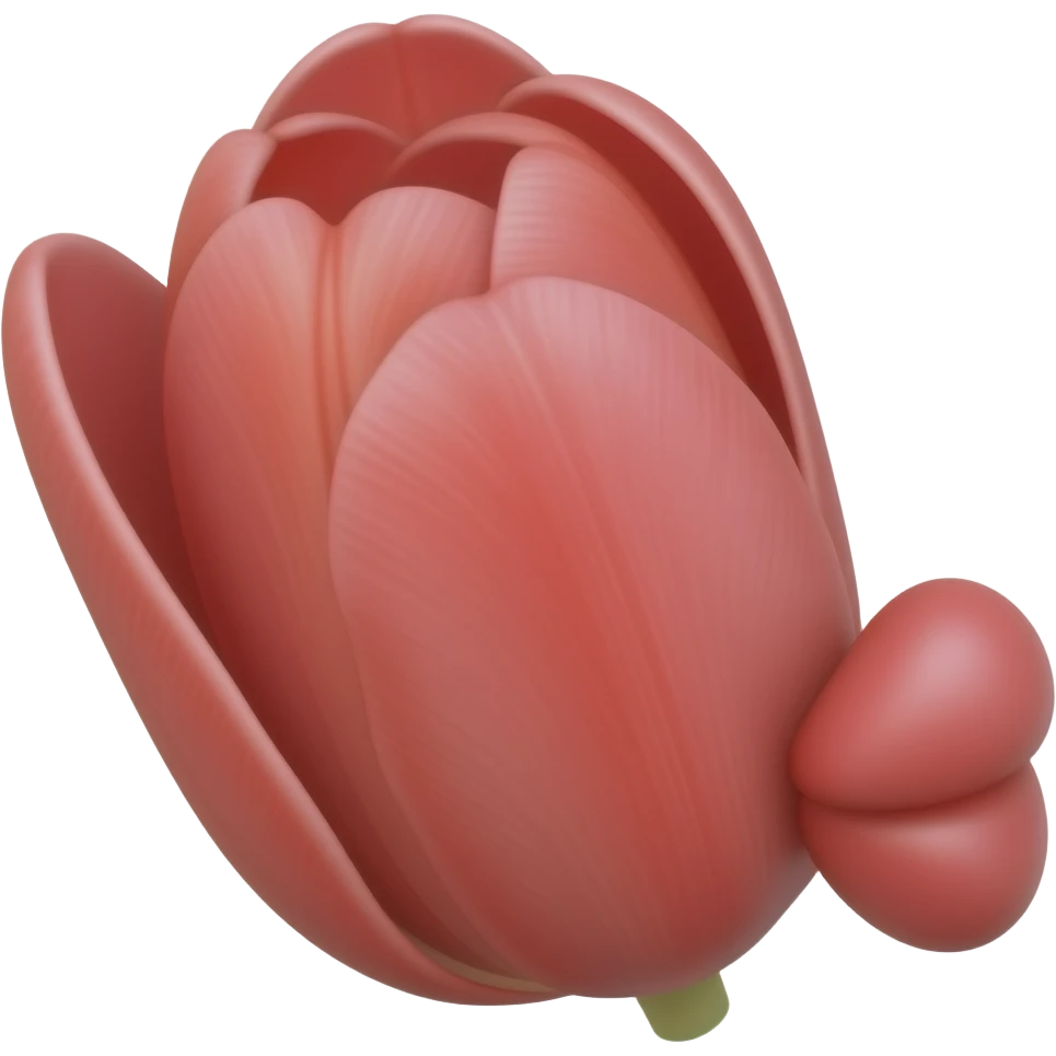 Belle tulipe rouge avec bisou emoji