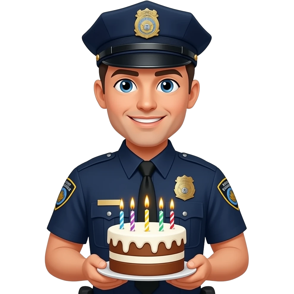 Happy birthday police emoji