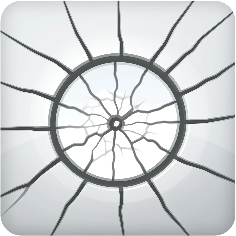 stylized wall crack decal oblong emoji